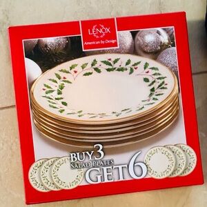 Lenox Holiday Salad Plates Set of 6